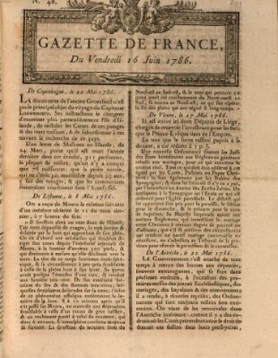 Gazette de France Freitag 16. Juni 1786