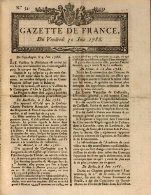 Gazette de France Freitag 30. Juni 1786