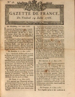 Gazette de France Freitag 14. Juli 1786