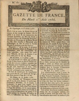 Gazette de France Dienstag 1. August 1786