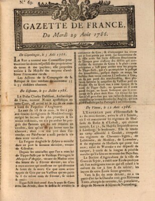 Gazette de France Dienstag 29. August 1786