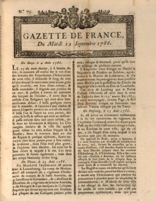 Gazette de France Dienstag 12. September 1786