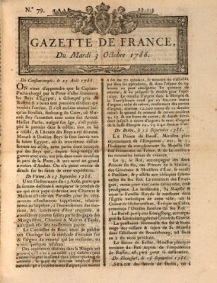 Gazette de France Dienstag 3. Oktober 1786