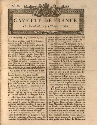 Gazette de France Freitag 13. Oktober 1786