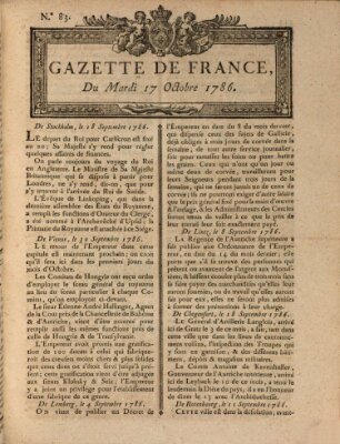 Gazette de France Dienstag 17. Oktober 1786