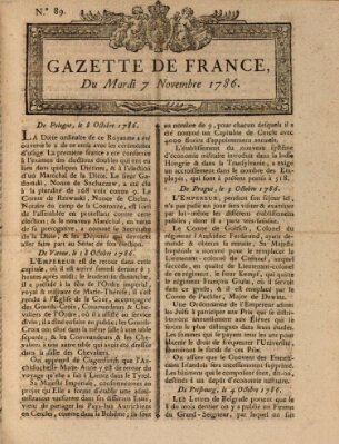 Gazette de France Dienstag 7. November 1786