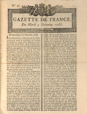 Gazette de France Dienstag 5. Dezember 1786