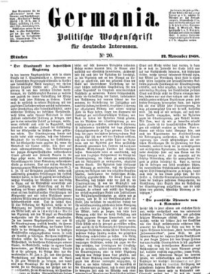 Germania Donnerstag 12. November 1868