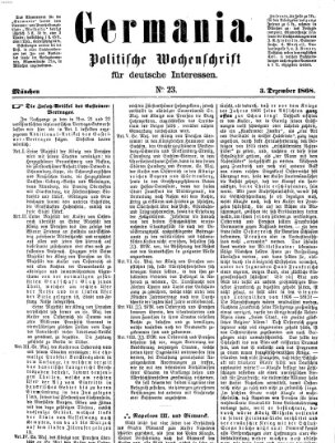 Germania Donnerstag 3. Dezember 1868