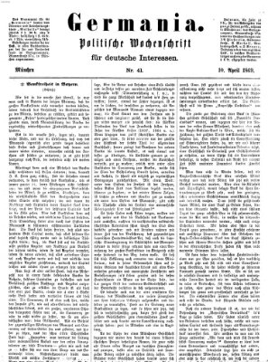 Germania Samstag 10. April 1869