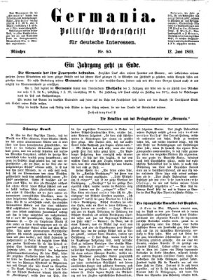 Germania Samstag 12. Juni 1869