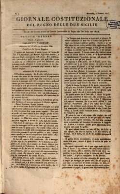 Giornale del Regno delle Due Sicilie Mittwoch 3. Januar 1821