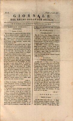 Giornale del Regno delle Due Sicilie Freitag 13. April 1821