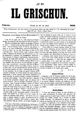 I Grischun Samstag 23. April 1859