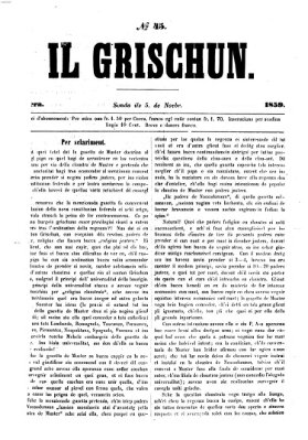 I Grischun Samstag 5. November 1859