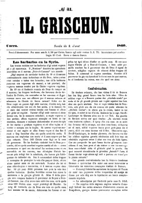 I Grischun Samstag 4. August 1860