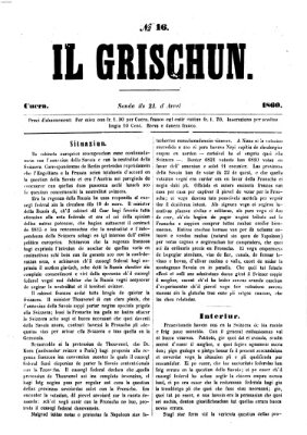 I Grischun Samstag 21. April 1860