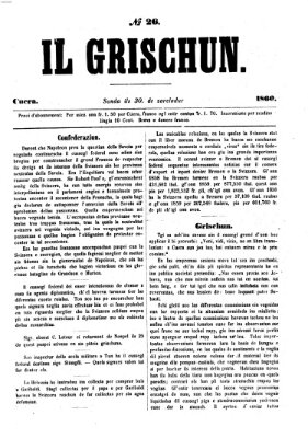 I Grischun Samstag 30. Juni 1860