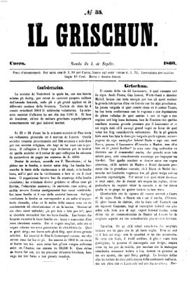 I Grischun Samstag 1. September 1860