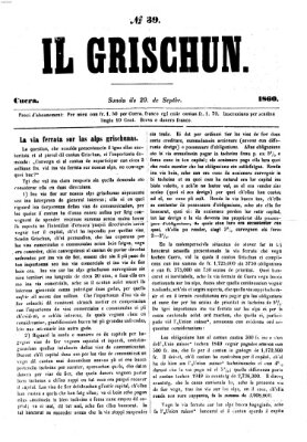 I Grischun Samstag 29. September 1860