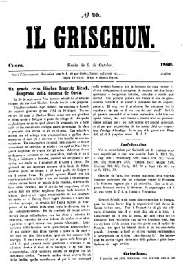 I Grischun Samstag 6. Oktober 1860