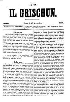 I Grischun Samstag 27. Oktober 1860