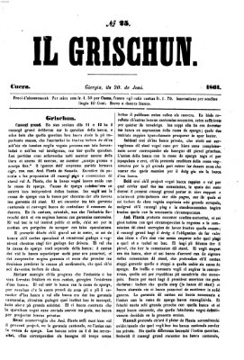 I Grischun Donnerstag 20. Juni 1861