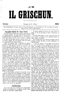 I Grischun Donnerstag 1. August 1861