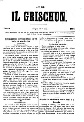 I Grischun Donnerstag 7. November 1861