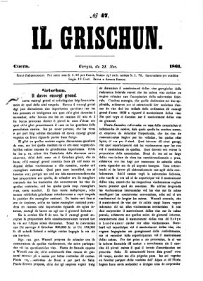 I Grischun Donnerstag 21. November 1861