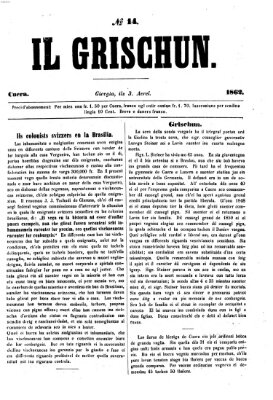 I Grischun Donnerstag 3. April 1862