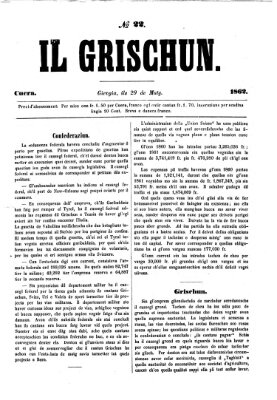 I Grischun Donnerstag 29. Mai 1862