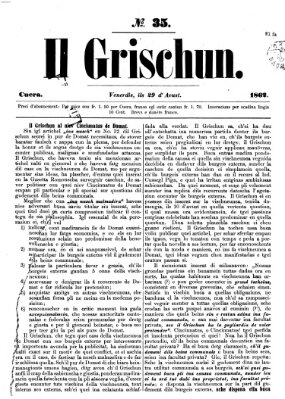 I Grischun Freitag 29. August 1862