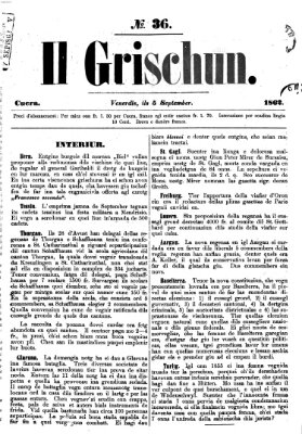 I Grischun Freitag 5. September 1862