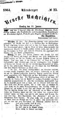 Nürnberger neueste Nachrichten Samstag 23. Januar 1864