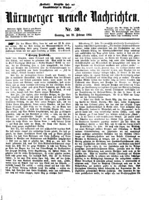 Nürnberger neueste Nachrichten Sonntag 28. Februar 1864