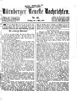 Nürnberger neueste Nachrichten Dienstag 1. März 1864