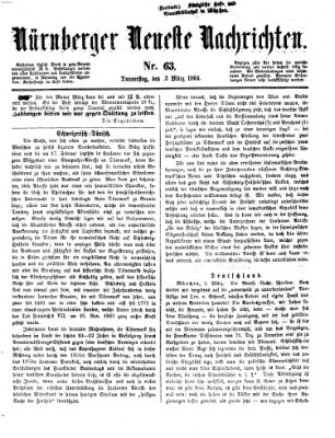 Nürnberger neueste Nachrichten Donnerstag 3. März 1864