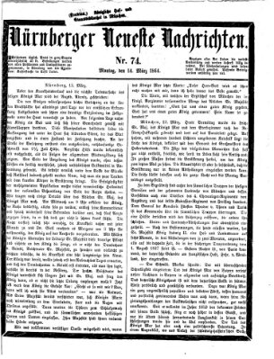 Nürnberger neueste Nachrichten Montag 14. März 1864