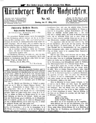 Nürnberger neueste Nachrichten Sonntag 27. März 1864