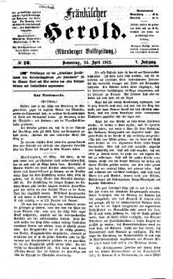 Fränkischer Herold Donnerstag 24. April 1862