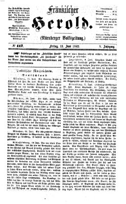 Fränkischer Herold Freitag 13. Juni 1862