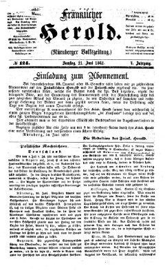 Fränkischer Herold Samstag 21. Juni 1862