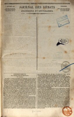 Journal des débats politiques et littéraires Sonntag 1. Juli 1827