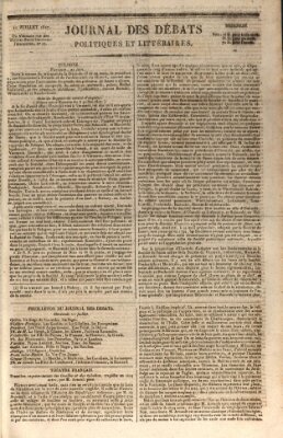 Journal des débats politiques et littéraires Mittwoch 11. Juli 1827