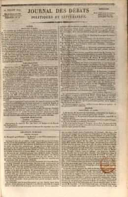 Journal des débats politiques et littéraires Sonntag 22. Juli 1827