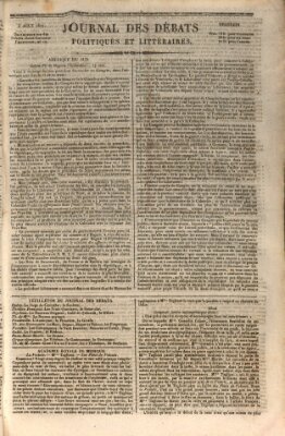 Journal des débats politiques et littéraires Freitag 3. August 1827