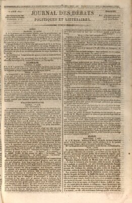 Journal des débats politiques et littéraires Sonntag 5. August 1827