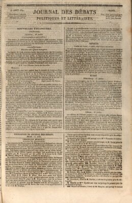 Journal des débats politiques et littéraires Dienstag 14. August 1827