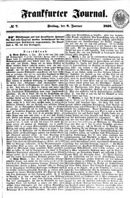 Frankfurter Journal Freitag 8. Januar 1858